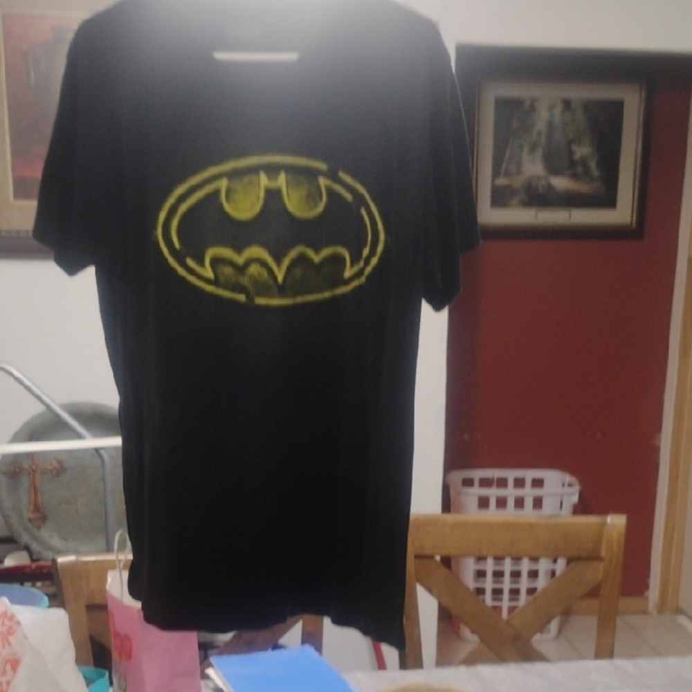 Black T-Shirt with Yellow Batman Logo